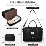 LOVEVOOK Women’s Travel Duffle Bag – Carry-On Weekender with Shoe Compartment, Wet Pocket & Toiletry Bag (Black)