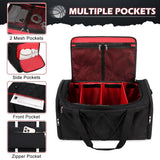 Sneaker Travel Bag for 4 Pairs – Waterproof Shoe Duffle with Adjustable Dividers & Shoulder Strap (Black)