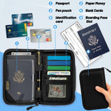 RFID Blocking Passport Holder Travel Wallet – Family Travel Document Organizer (Black)