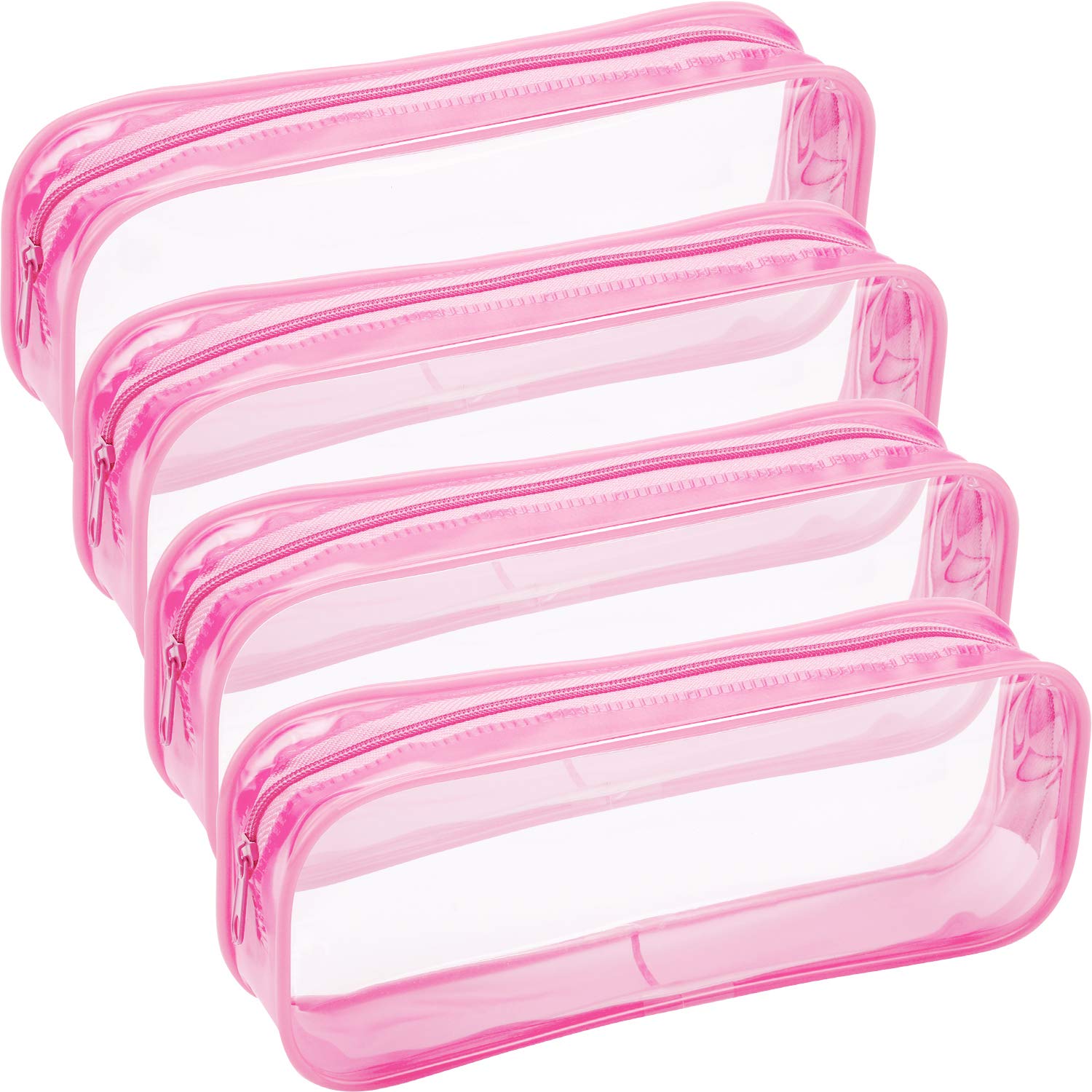 4-Pack Clear Black PVC Zipper Organizer Pouches