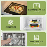 HOMBERKING Borosilicate Glass Food Storage Containers – 8 Piece Leak-Proof Set with Locking Lids