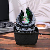 Artistic LED Crystal Ball Tabletop Fountain – 3-Level Adjustable Indoor Water Feature (Painted Finish)