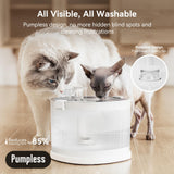 Cheerble Elfin E1+ Pumpless Stainless Steel Cat Water Fountain – MagDrive Technology & Dual Mode (White)