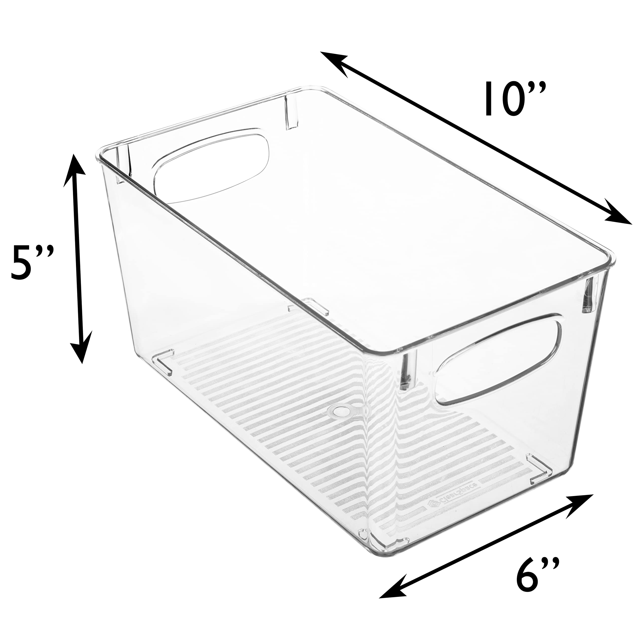 Clear Stackable Storage Bins with Handles – Pantry & Refrigerator Organizer (Transparent)