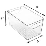 Clear Stackable Storage Bins with Handles – Pantry & Refrigerator Organizer (Transparent)