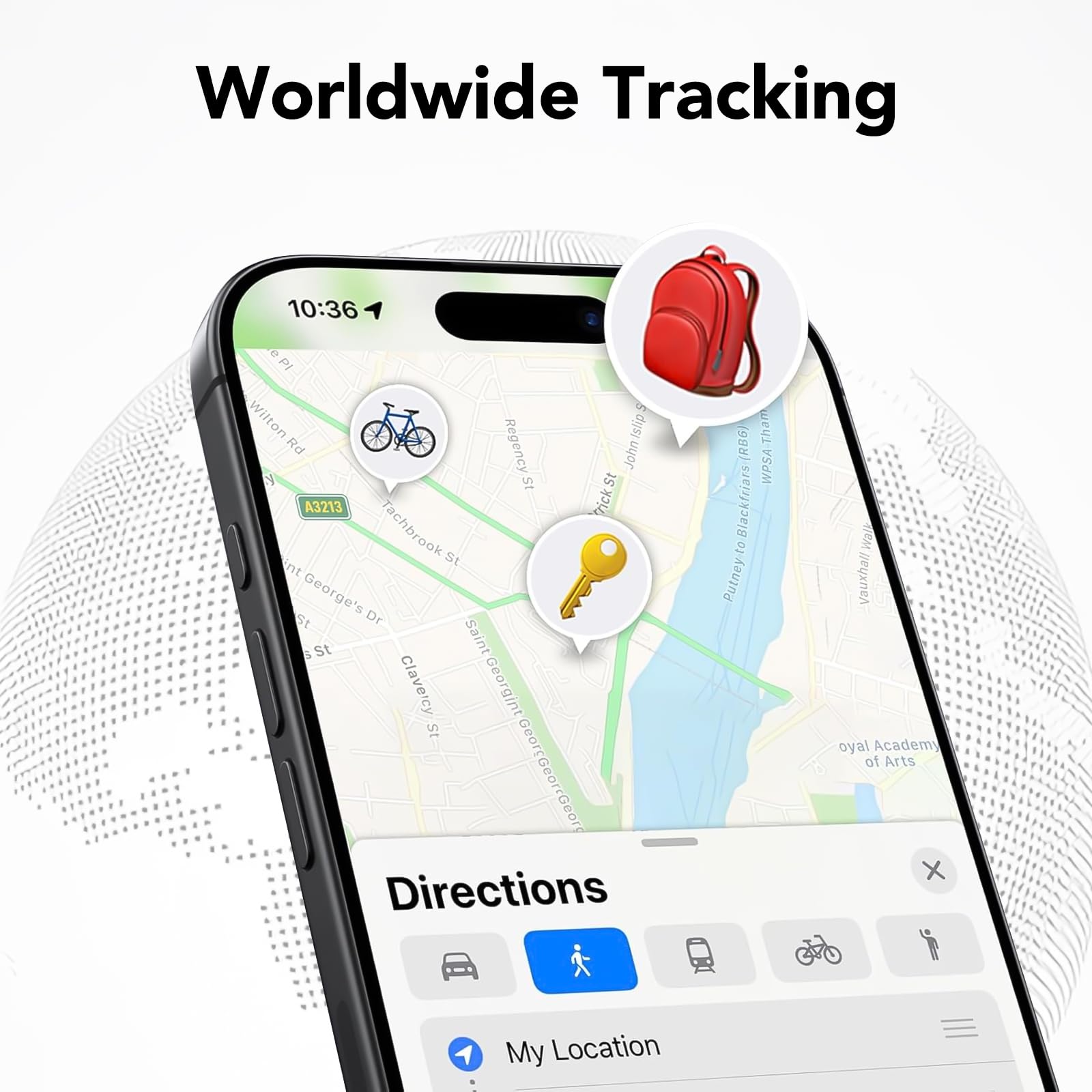 weTag Pro Bluetooth Tracker Tags 4 Pack, Apple Find My Compatible Item Locator with Sound Alert & Waterproof Design – Black