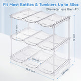 Stackable Water Bottle Organizer (3-Pack) – Clear Storage Rack for 40 oz Tumblers, Cabinets & Pantries