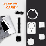 6-in-1 Tech Gift Set with Smartwatch, Magnetic Power Bank & TWS Earbuds – Wireless Charging Gadget Bundle White