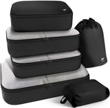 HOTOR 6-Piece Travel Packing Cubes Set for Luggage, Lightweight Suitcase Organizers with Shoe Bag and Underwear Pouch