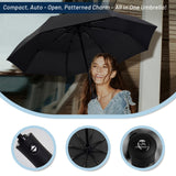 Compact Automatic Windproof Travel Umbrella – Waterproof UV Protection Folding Umbrella (Black)