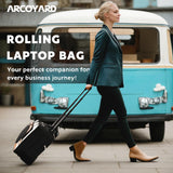 Arcoyard Rolling Laptop Briefcase with Wheels for Women – 16-Inch Waterproof Underseat Carry-On,