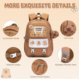 Brown Capybara 30-Piece Backpack and School Set
