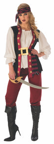 Women’s Pirate Costume – Rubie’s Lusty Pirate Outfit with Shirt, Vest & Head Scarf (As Shown)
