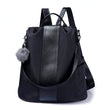 PINCNEL Women’s Anti-Theft Backpack Purse – Waterproof Nylon & PU Leather Lightweight Travel Rucksack with Adjustable Straps (Black)