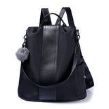 PINCNEL Women’s Anti-Theft Backpack Purse – Waterproof Nylon & PU Leather Lightweight Travel Rucksack with Adjustable Straps (Black)
