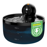 GOOIFUN Wireless Cat Water Fountain 2.6L with Motion Sensor, Cordless Battery Operation & Ultra Quiet Filtration System – Black
