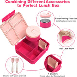 Pink 4-Compartment Bento Set with 8 oz Food Jar