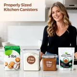 Airtight Flour & Sugar Storage Container Set – 3-Piece Stackable Pantry Organization System