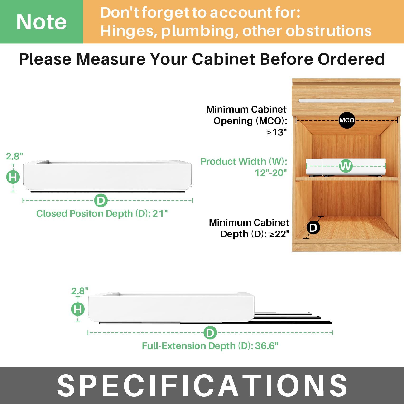 Kitstorack Expandable Pull-Out Cabinet Organizer (12–20”) – Heavy-Duty Drill-Free Slide-Out Shelf