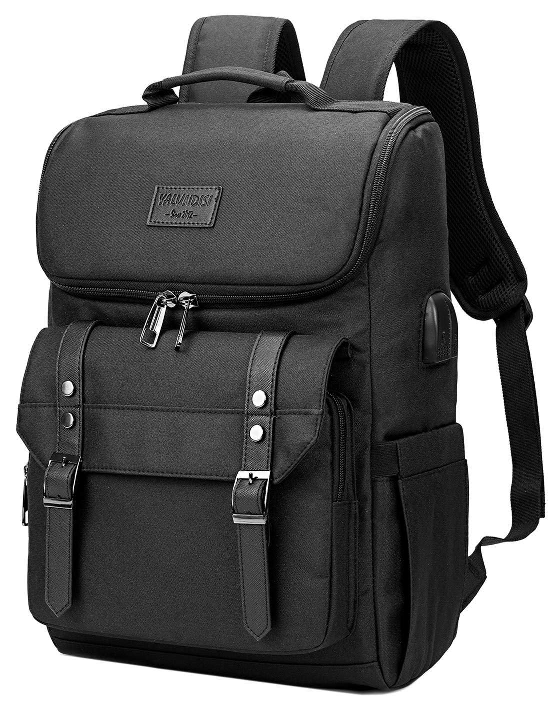 Yalundisi Vintage Laptop Backpack with USB Charging – Lightweight 15.6″ Travel & College Backpack