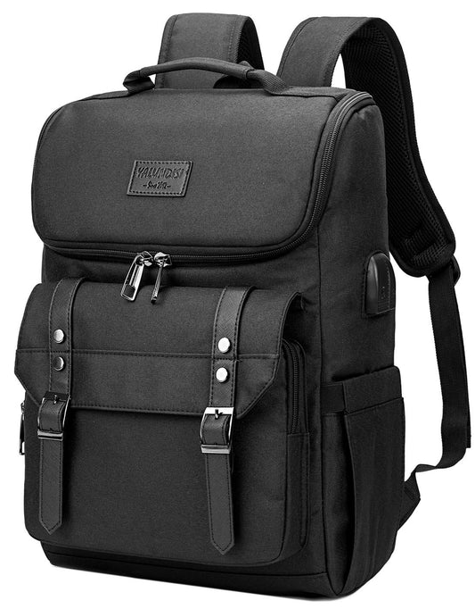 Yalundisi Vintage Laptop Backpack with USB Charging – Lightweight 15.6″ Travel & College Backpack