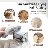 Self-Cleaning Cat Steam Grooming Brush with Mist Spray, Deshedding and Massage Tool for Cats and Dogs with Soft Stainless Steel Bristles