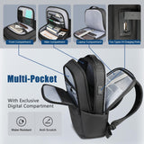 HK Slim Business Laptop Backpack with USB Charging Port & Anti-Theft Pocket – 15.6 Inch, Black
