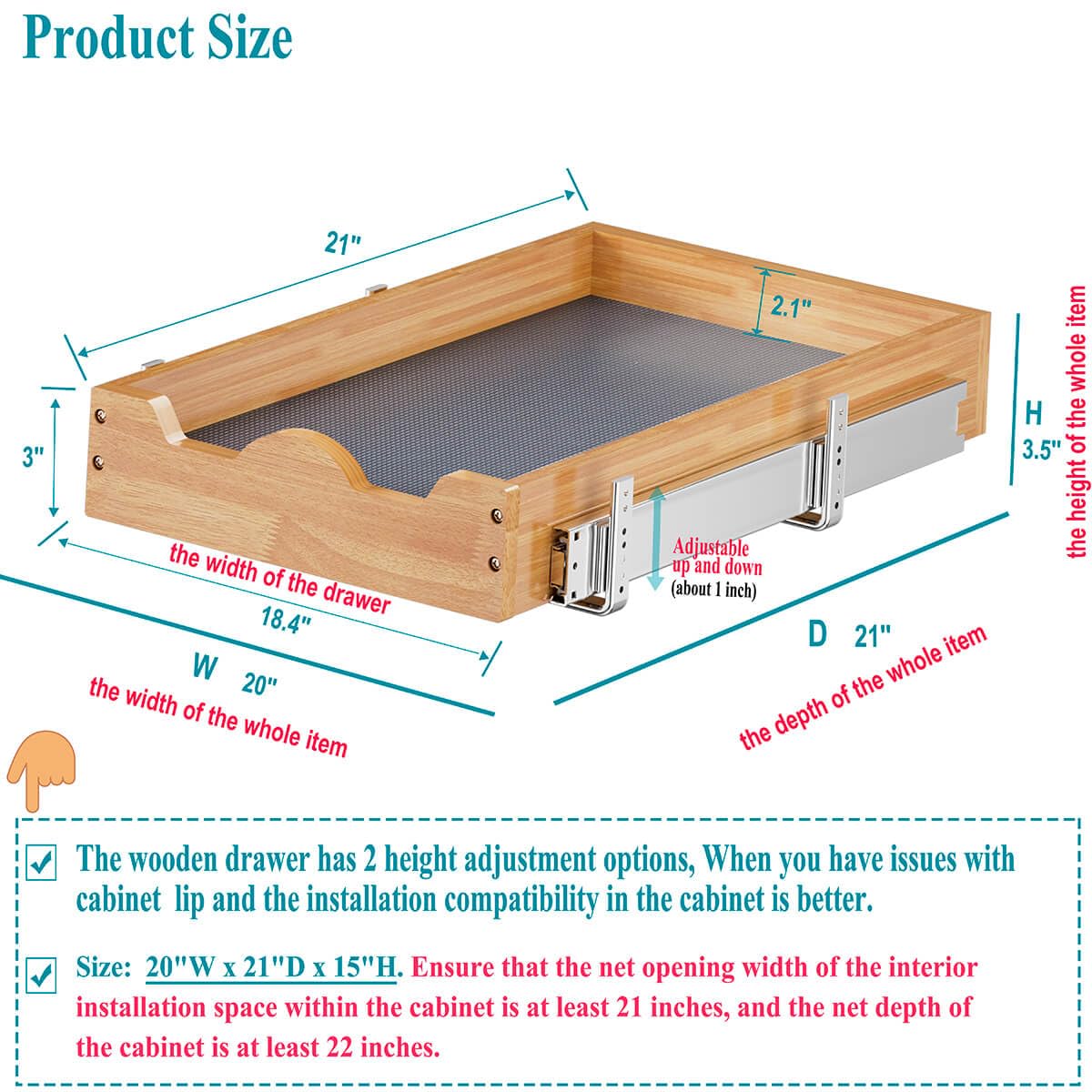 Pull-Out Wooden Cabinet Organizer Shelf – Smooth Slide Drawer System for Kitchen, Pantry & Bathroom (White)