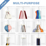 360° Rotating Hoodie Hanger with Wooden Balls – Space-Saving Multi-Hook Closet Organizer for Hoodies, Bags & Accessories