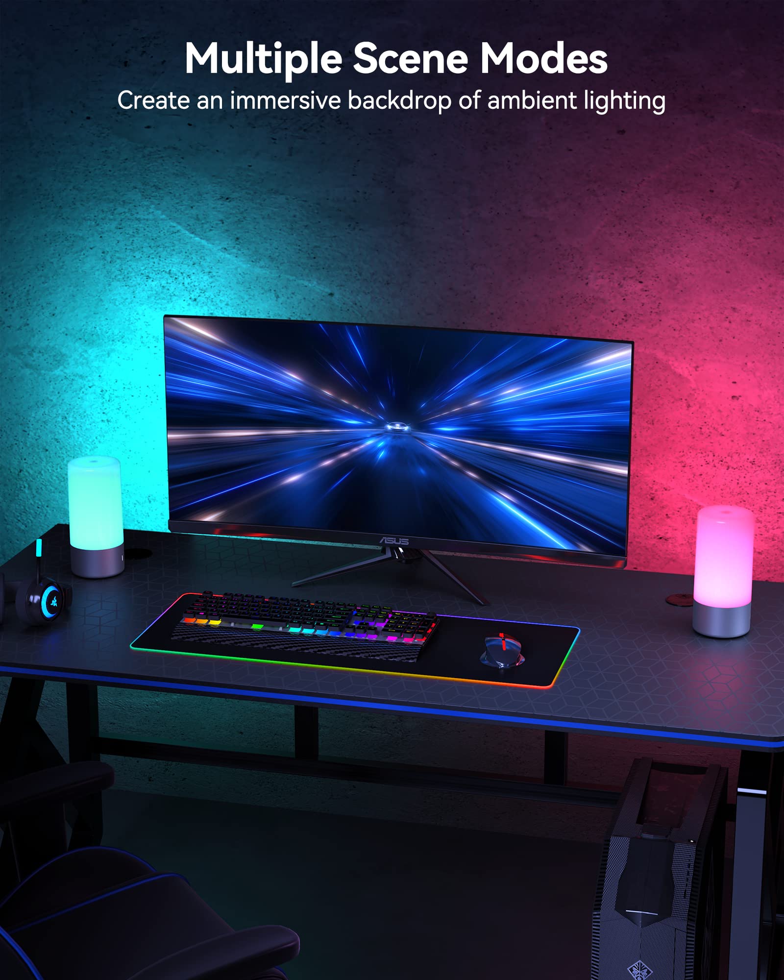 360° Silver Touch Table Lamp – Dimmable RGB Nightstand Light with 3 Brightness Levels