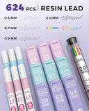 Green 36-Piece Mechanical Pencil Set with 624 Refills