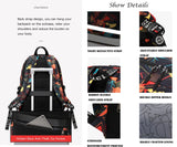 American Football Player Graphic Backpack with Reflective Strip and Laptop Compartment