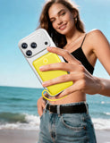 Mini 10000mAh Portable Power Bank with Built-in Charging Cables – Pocket Size Fast Charging Battery Pack for iPhone, Samsung & USB-C Devices (Yellow)