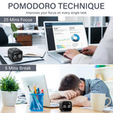 Rotating Pomodoro Timer Cube with Gravity Sensor, Preset 5/10/25/50 Min, Custom Countdown & Stopwatch, Silent Vibration Desk Timer for Work, Study & Kitchen – Black