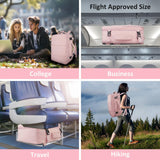 TAYGEER Women’s Carry-On Travel Backpack with USB Port & Shoe Compartment – TSA Approved – Amour Pink