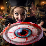 Halloween Eyeball Plates Set – 96 Pcs Disposable Dinner & Dessert Plates with Scary Eyes Design for Spooky Parties