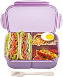 Purple 1150 ml 3-Compartment Bento Lunch Box