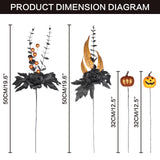 Halloween Artificial Maple Leaf & Pumpkin Floral Stems – 10Pcs Black & Orange Table Vase Decorations (19.5”)