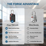 Heavy Duty TSA Approved Luggage Lock with Open Alert Indicator, 3-Digit Combination Travel Security Lock for Suitcases & Bags