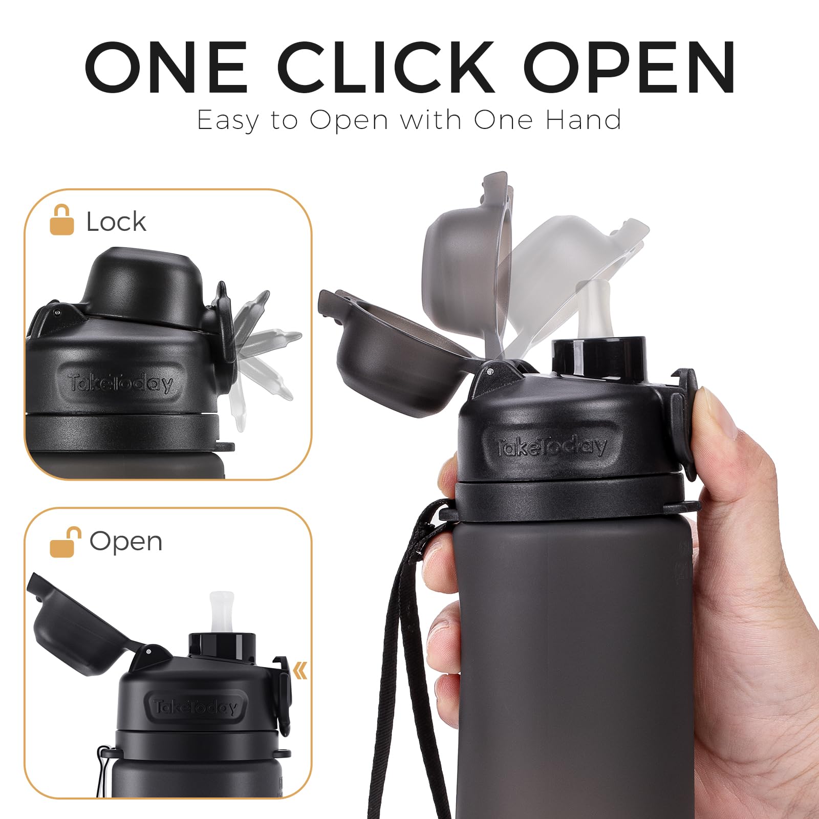 Collapsible Silicone Water Bottle – Foldable BPA-Free Travel Water Bottle for Hiking, Gym, Camping & Travel
