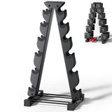 Crostice 6-Tier Dumbbell Rack Stand – Compact Ergonomic Weight Storage for Square Dumbbells & Neoprene Sets (Black)