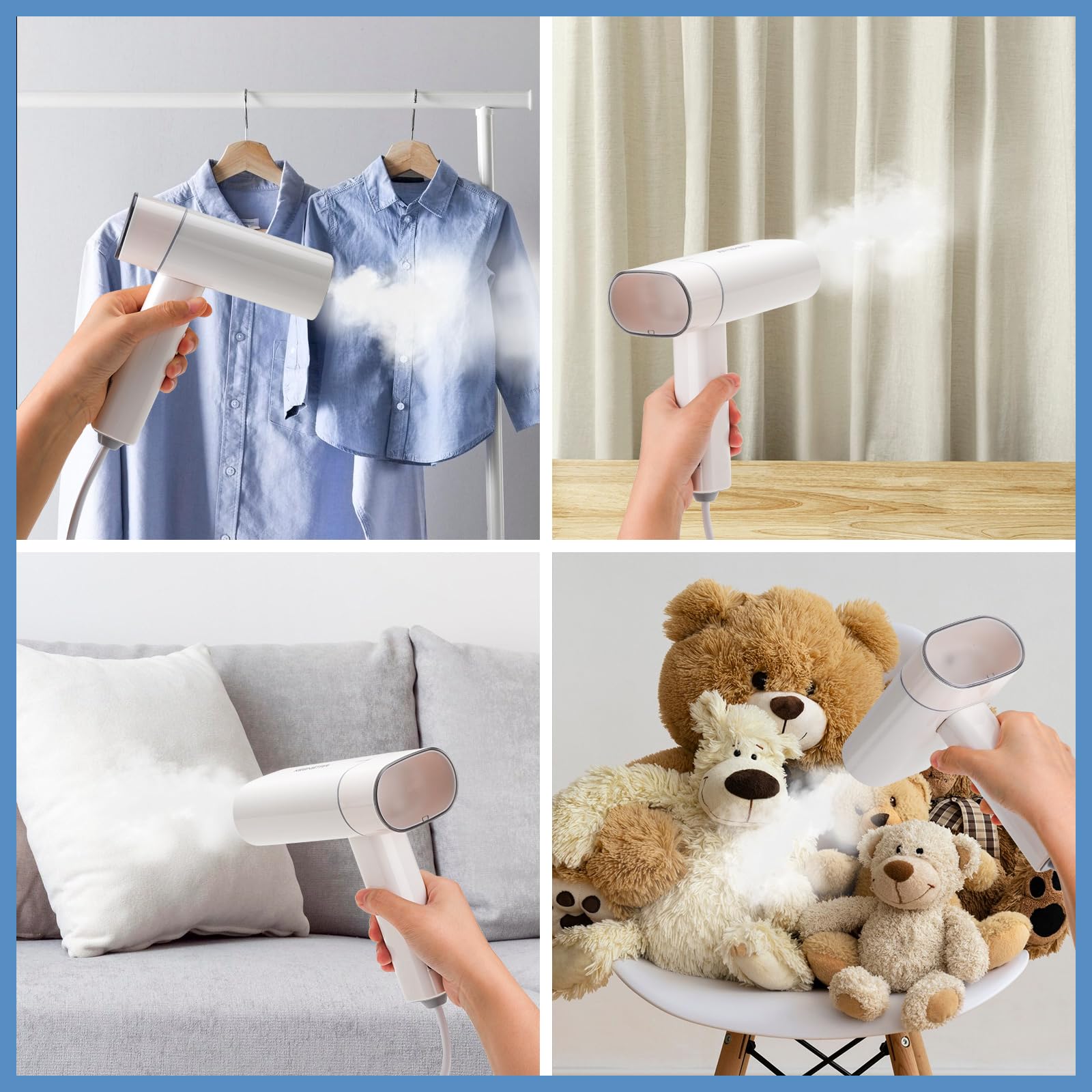 KEENSTAR Foldable Handheld Garment Steamer 1200W Fast Heat Portable Wrinkle Remover with Detachable Tank