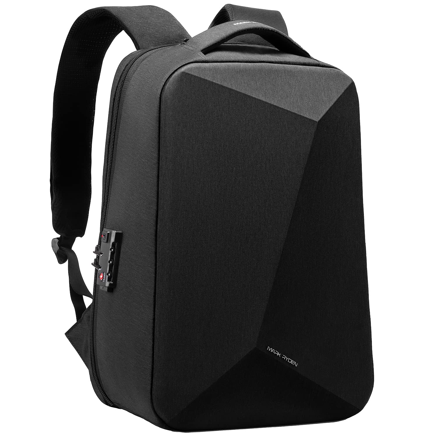 MARK RYDEN Anti-Theft Laptop Backpack with TSA-Approved Lock – Waterproof USB Travel Backpack for 15.6” Notebooks (Black)
