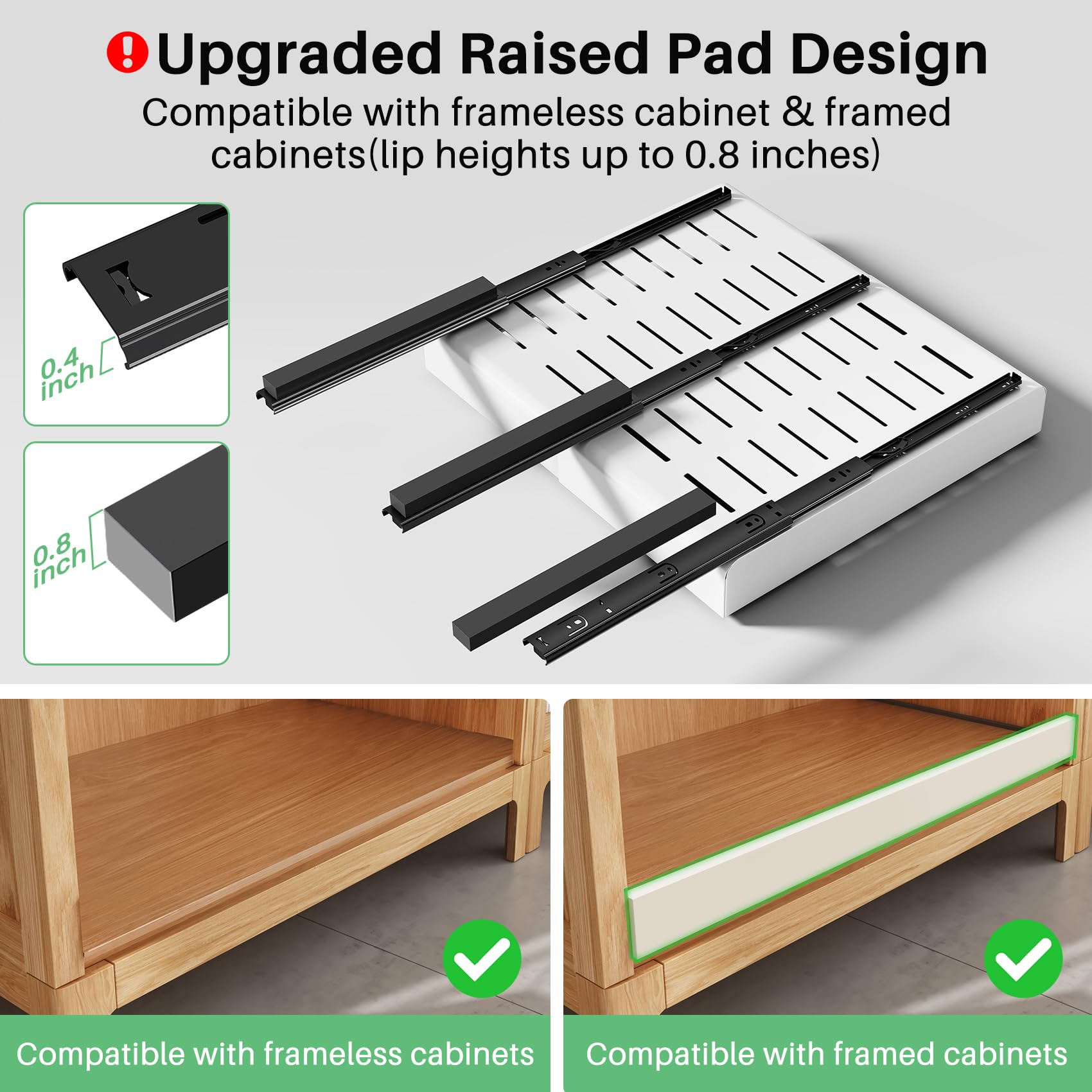 Kitstorack Expandable Pull-Out Cabinet Organizer (12–20”) – Heavy-Duty Drill-Free Slide-Out Shelf