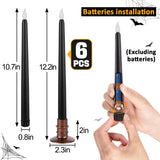 6 Pcs Black LED Halloween Candles with Holders – Flickering Flameless Tapered Candles for Spooky Decor