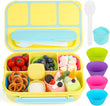 Yellow 1300 ml Bento Box with Dip Cup and Spork