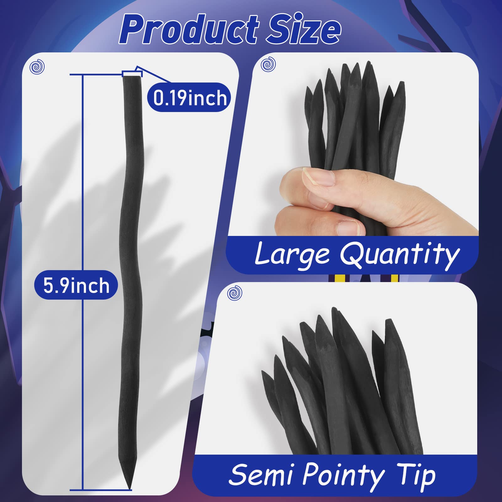 36Pcs Black Wooden Candy Apple Sticks – 6 Inch Real Branch Style Caramel Apple Skewers for Halloween, Birthday & Dessert Decoration