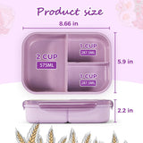 Purple 1150 ml 3-Compartment Bento Lunch Box