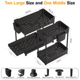 Under Sink Organizer Set (3-Pack) – 2-Tier Sliding Storage Shelves for Kitchen & Bathroom Cabinets
