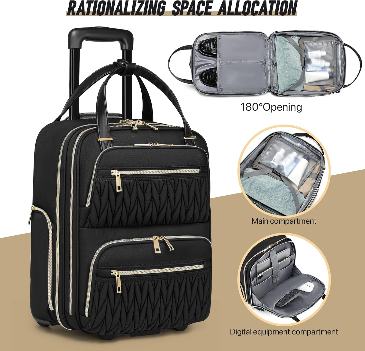 16-Inch Underseat Rolling Carry-On with Laptop Storage